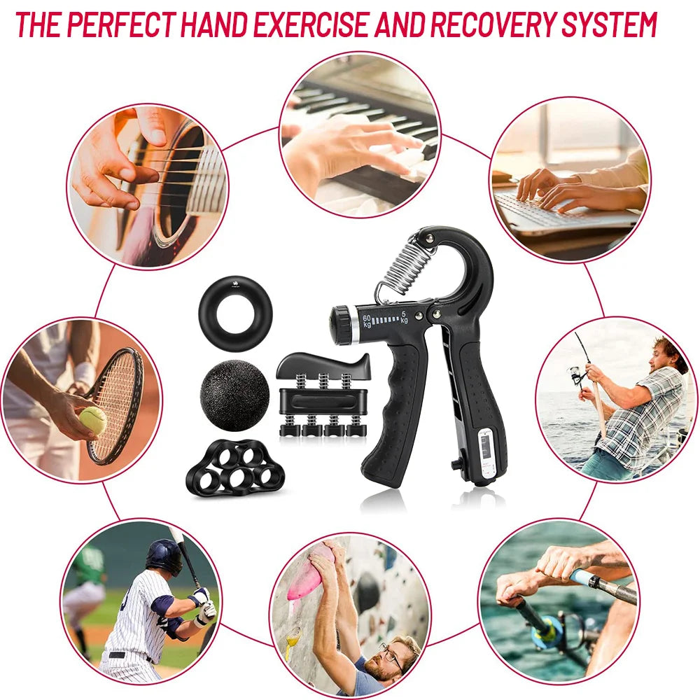 Adjustable 5-60Kg Adjustable Grip Strength Set With Multiple Exercises