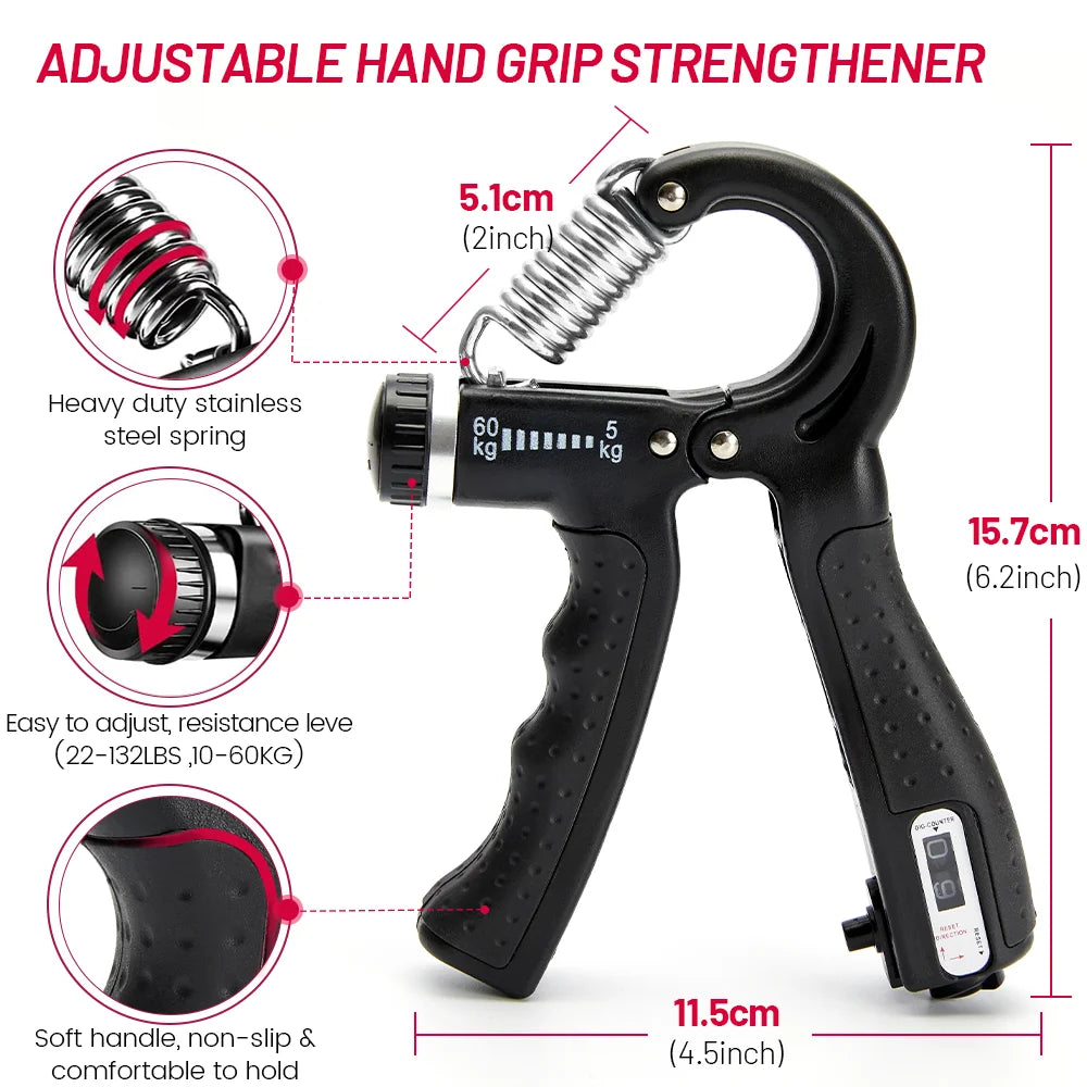 Adjustable 5-60Kg Adjustable Grip Strength Set With Multiple Exercises